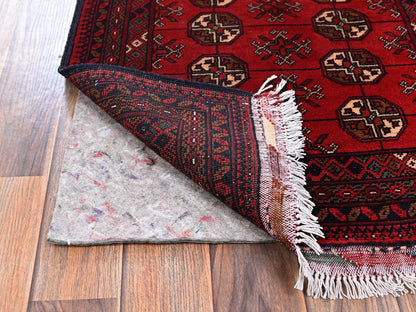 Red 2'2" x 3'1" Tribal & Geometric Hand knotted Wool Rug - Sku: O02470