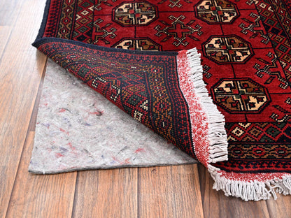 Red 2'0" x 2'10" Tribal & Geometric Hand knotted Wool Rug - Sku: O02471