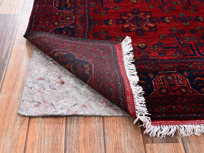 Tribal & Geometric hand-knotted wool rug in Red, 4'11" x 6'5" — SKU O02472 (view 3)