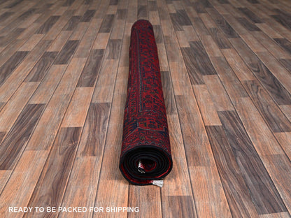 Tribal & Geometric hand-knotted wool rug in Red, 4'11" x 6'5" — SKU O02472 (view 5)