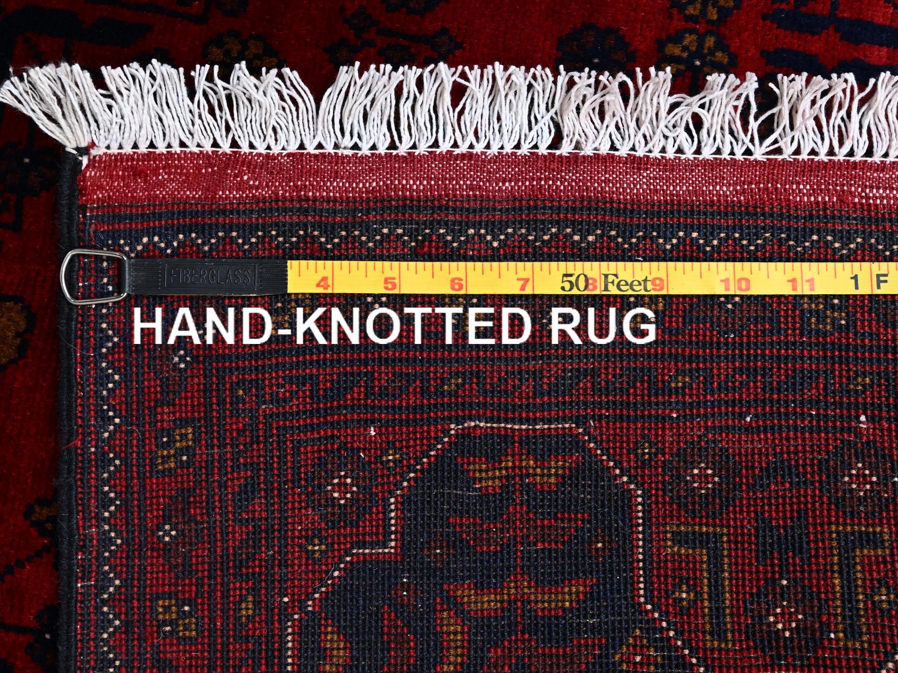 Tribal & Geometric hand-knotted wool rug in Red, 4'11" x 6'5" — SKU O02472 (view 7)