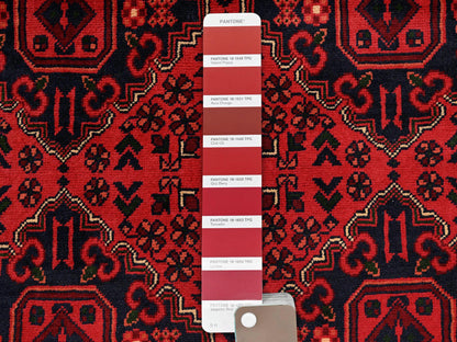 Red 5'1" x 6'5" Tribal & Geometric Hand knotted Wool Rug - Sku: O02473