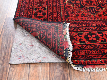 Tribal & Geometric hand-knotted wool rug in Red, 4'11" x 6'5" — SKU O02474 (view 3)