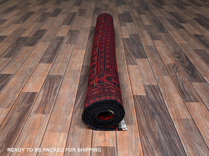 Tribal & Geometric hand-knotted wool rug in Red, 4'11" x 6'5" — SKU O02474 (view 5)