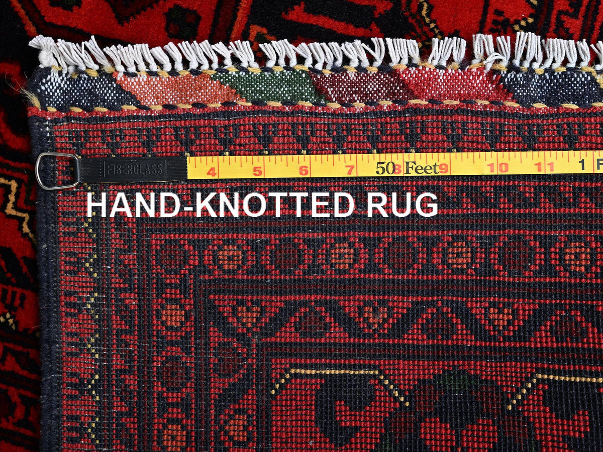Tribal & Geometric hand-knotted wool rug in Red, 4'11" x 6'5" — SKU O02474 (view 7)