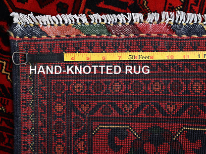 Tribal & Geometric hand-knotted wool rug in Red, 4'11" x 6'5" — SKU O02474 (view 7)
