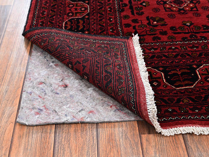 Red 5'0" x 6'7" Tribal & Geometric Hand knotted Wool Rug - Sku: O02475