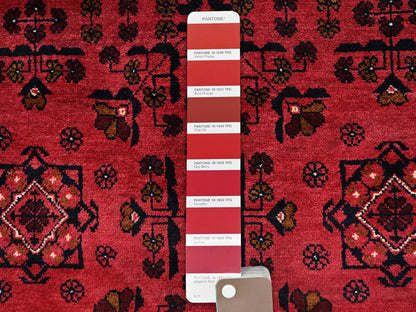 Red 5'0" x 6'7" Tribal & Geometric Hand knotted Wool Rug - Sku: O02475