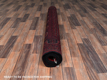 Red 5'0" x 6'7" Tribal & Geometric Hand knotted Wool Rug - Sku: O02475