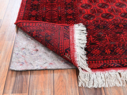 Red 5'2" x 6'5" Tribal & Geometric Hand knotted Wool Rug - Sku: O02476