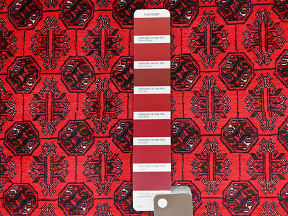 Red 5'2" x 6'5" Tribal & Geometric Hand knotted Wool Rug - Sku: O02476