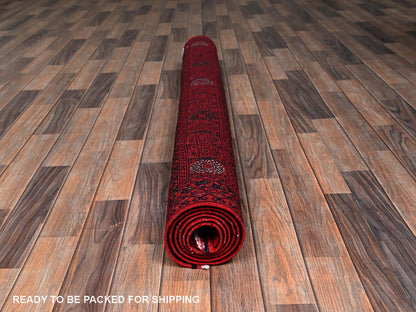 Tribal & Geometric hand-knotted wool rug in Red, 4'11" x 6'5" — SKU O02477 (view 5)