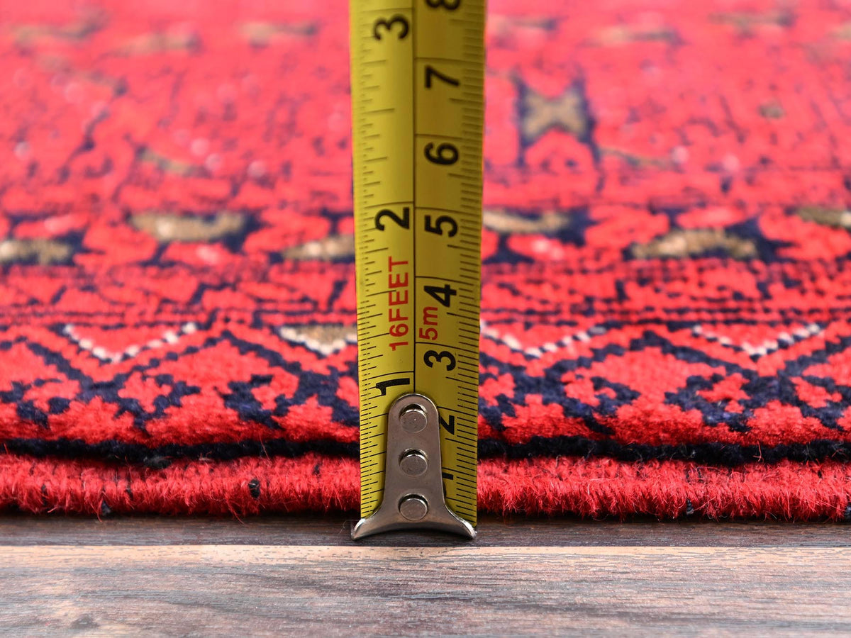 Tribal & Geometric hand-knotted wool rug in Red, 4'11" x 6'5" — SKU O02477 (view 6)