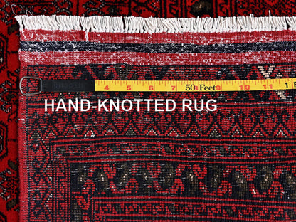 Tribal & Geometric hand-knotted wool rug in Red, 4'11" x 6'5" — SKU O02477 (view 7)