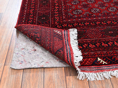 Red 4'11" x 6'5" Tribal & Geometric Hand knotted Wool Rug - Sku: O02478