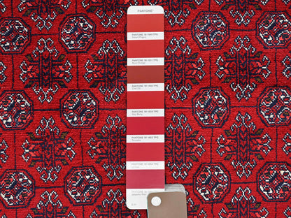 Red 4'11" x 6'5" Tribal & Geometric Hand knotted Wool Rug - Sku: O02478