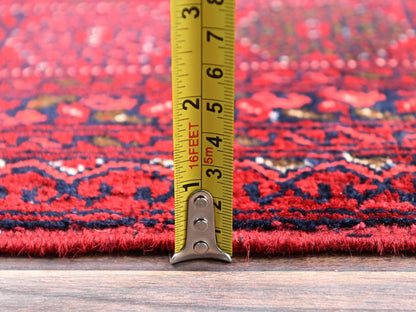 Red 4'11" x 6'5" Tribal & Geometric Hand knotted Wool Rug - Sku: O02478