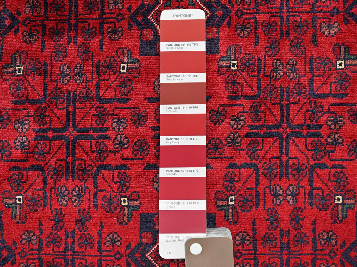 Tribal Tribal & Geometric hand-knotted wool rug in Red, 5'7" x 7'4" — SKU O02479 (view 4)