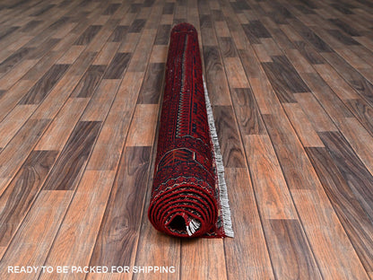 Tribal Tribal & Geometric hand-knotted wool rug in Red, 5'7" x 7'4" — SKU O02479 (view 5)
