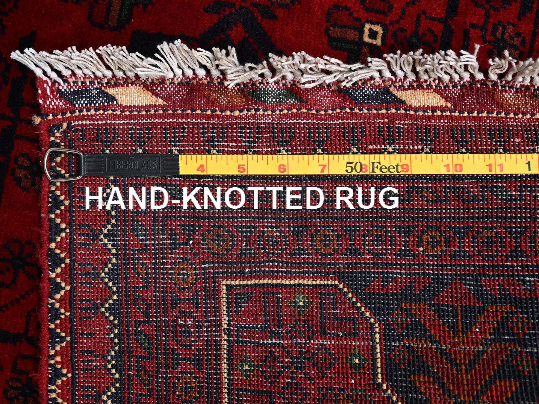 Tribal Tribal & Geometric hand-knotted wool rug in Red, 5'7" x 7'4" — SKU O02479 (view 7)