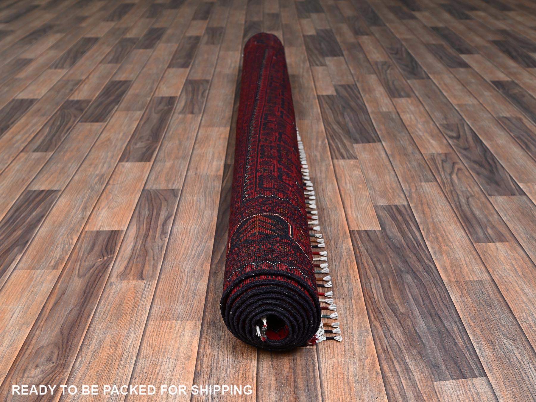 Tribal & Geometric hand-knotted wool rug in Red, 5'6" x 7'8" — SKU O02481 (view 5)