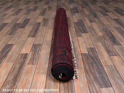 Tribal & Geometric hand-knotted wool rug in Red, 5'6" x 7'8" — SKU O02481 (view 5)