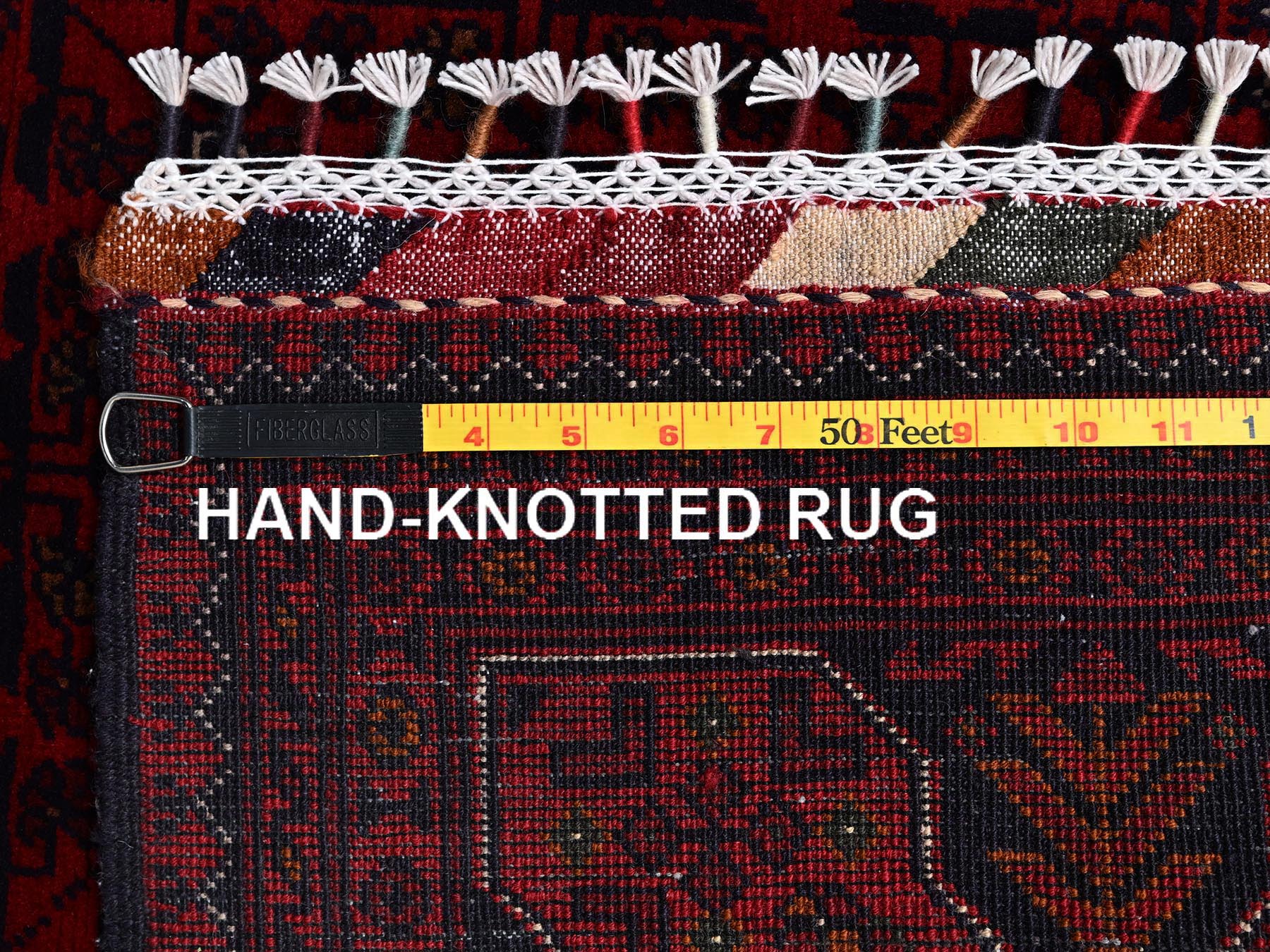 Tribal & Geometric hand-knotted wool rug in Red, 5'6" x 7'8" — SKU O02481 (view 7)