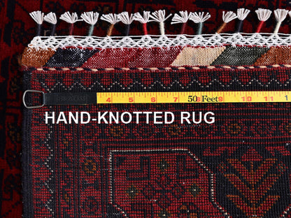 Tribal & Geometric hand-knotted wool rug in Red, 5'6" x 7'8" — SKU O02481 (view 7)