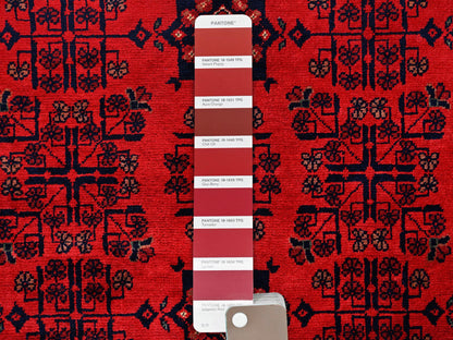 Red 5'7" x 7'11" Tribal & Geometric Hand knotted Wool Rug - Sku: O02482