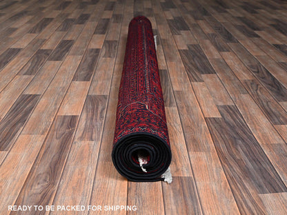 Red 5'7" x 7'11" Tribal & Geometric Hand knotted Wool Rug - Sku: O02482