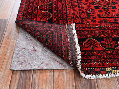 Red 5'8" x 7'7" Tribal & Geometric Hand knotted Wool Rug - Sku: O02483