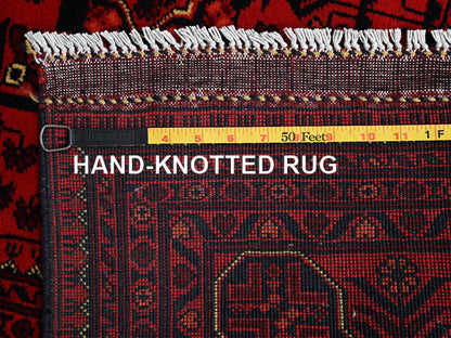 Red 5'8" x 7'7" Tribal & Geometric Hand knotted Wool Rug - Sku: O02483