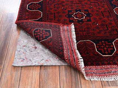 Tribal & Geometric hand-knotted wool runner in Red, 2'9" x 9'7" — SKU O02484 (view 3)