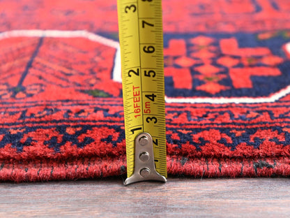Tribal & Geometric hand-knotted wool runner in Red, 2'9" x 9'7" — SKU O02484 (view 6)