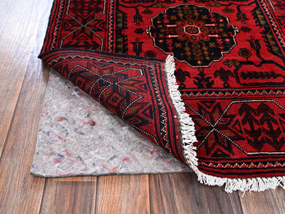 Tribal Tribal & Geometric hand-knotted wool runner in Red, 2'7" x 9'7" — SKU O02485 (view 3)