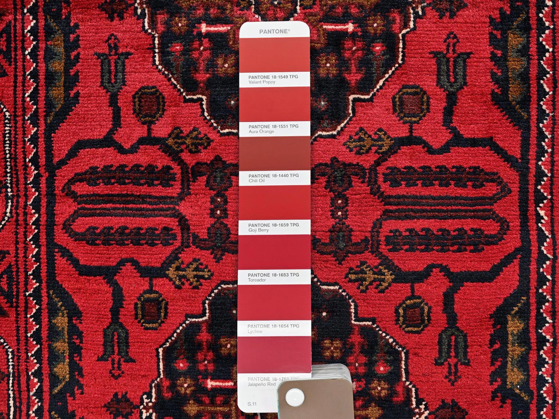 Tribal Tribal & Geometric hand-knotted wool runner in Red, 2'7" x 9'7" — SKU O02485 (view 4)