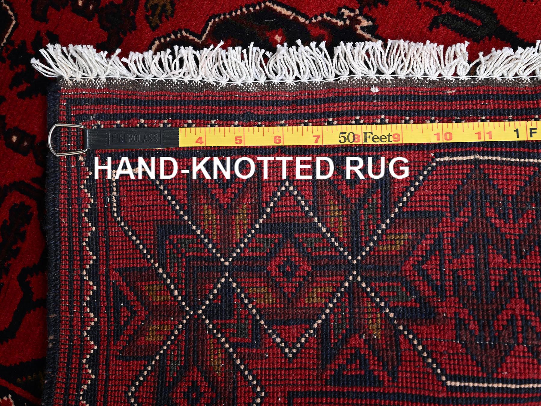 Tribal Tribal & Geometric hand-knotted wool runner in Red, 2'7" x 9'7" — SKU O02485 (view 7)