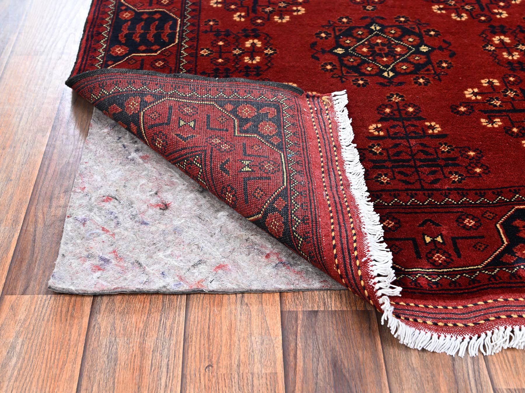 Tribal Tribal & Geometric hand-knotted wool runner in Red, 3' x 9'6" — SKU O02486 (view 3)