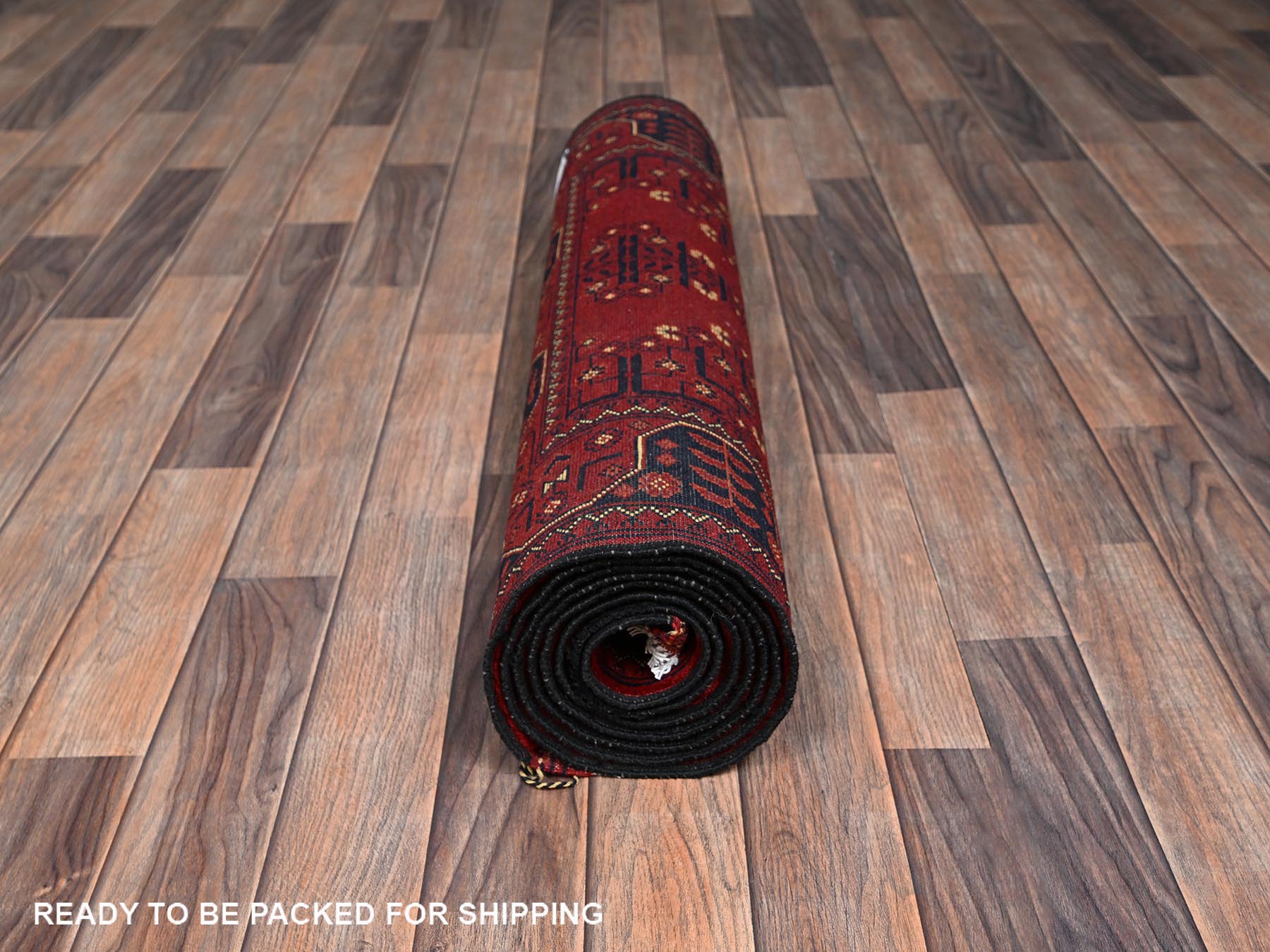 Tribal Tribal & Geometric hand-knotted wool runner in Red, 3' x 9'6" — SKU O02486 (view 5)