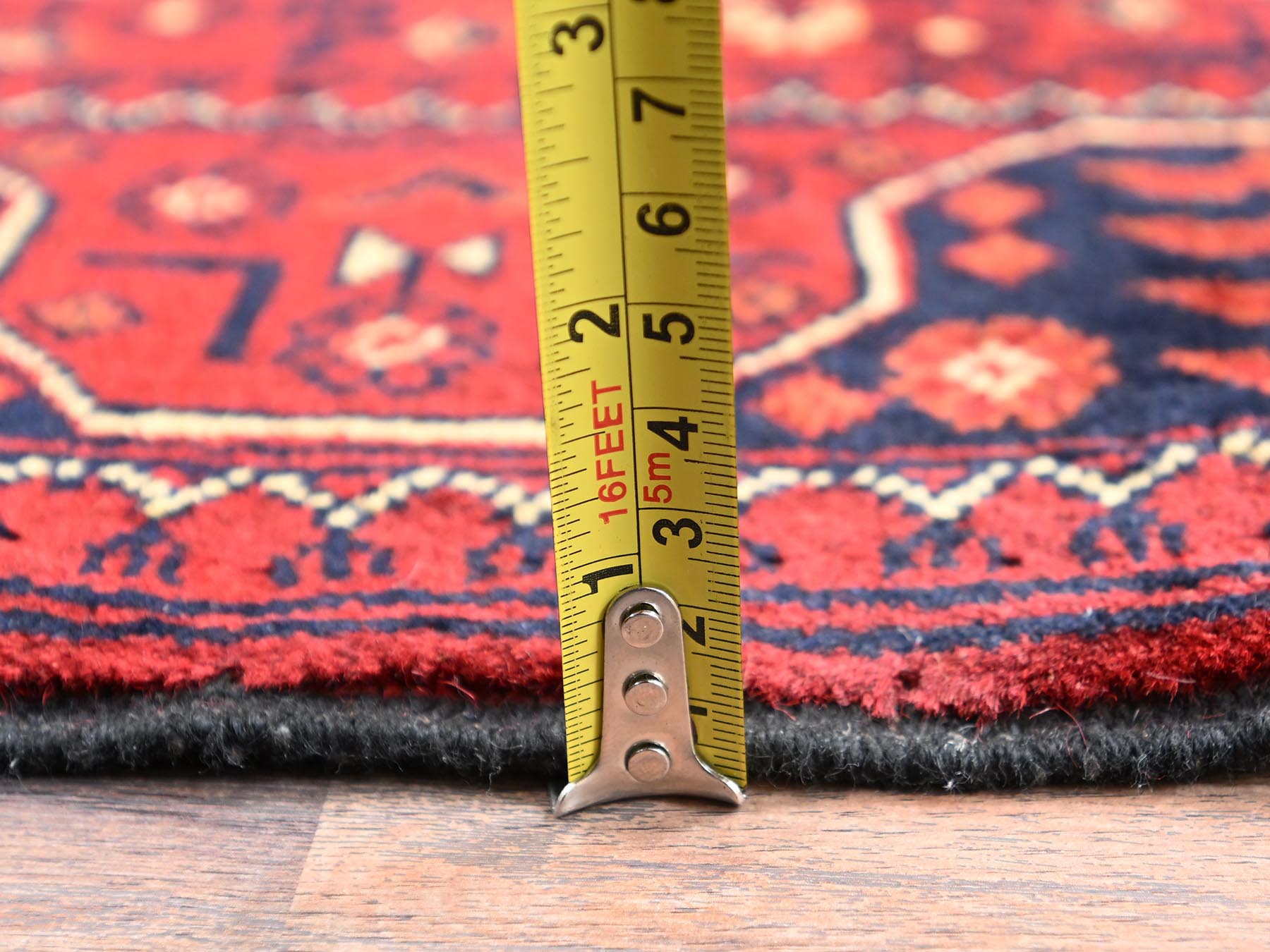 Tribal Tribal & Geometric hand-knotted wool runner in Red, 3' x 9'6" — SKU O02486 (view 6)
