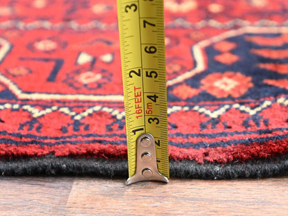 Tribal Tribal & Geometric hand-knotted wool runner in Red, 3' x 9'6" — SKU O02486 (view 6)