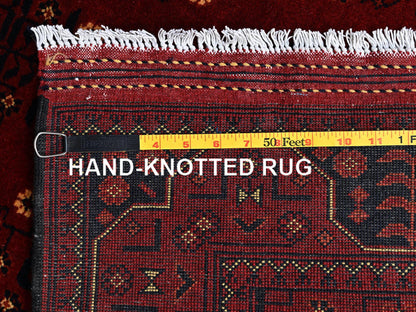 Tribal Tribal & Geometric hand-knotted wool runner in Red, 3' x 9'6" — SKU O02486 (view 7)