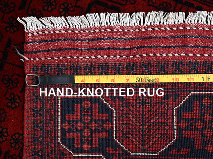 Tribal & Geometric hand-knotted wool runner in Red, 2'9" x 9'7" — SKU O02487 (view 7)