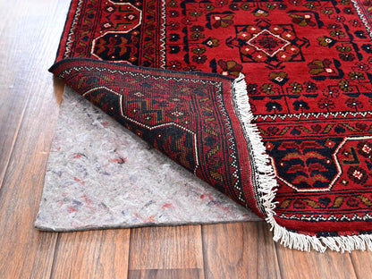 Tribal & Geometric hand-knotted wool runner in Red, 2'9" x 9'8" — SKU O02488 (view 3)