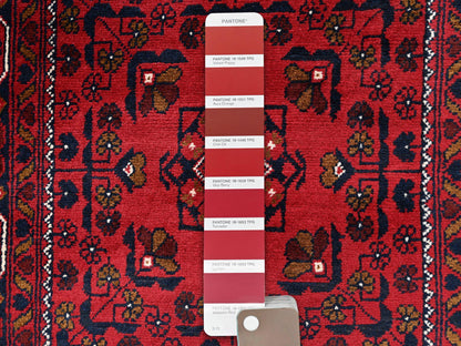 Tribal & Geometric hand-knotted wool runner in Red, 2'9" x 9'8" — SKU O02488 (view 4)