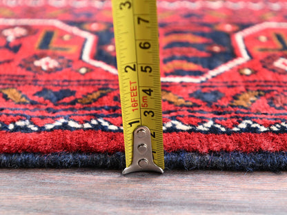 Tribal & Geometric hand-knotted wool runner in Red, 2'9" x 9'8" — SKU O02488 (view 6)