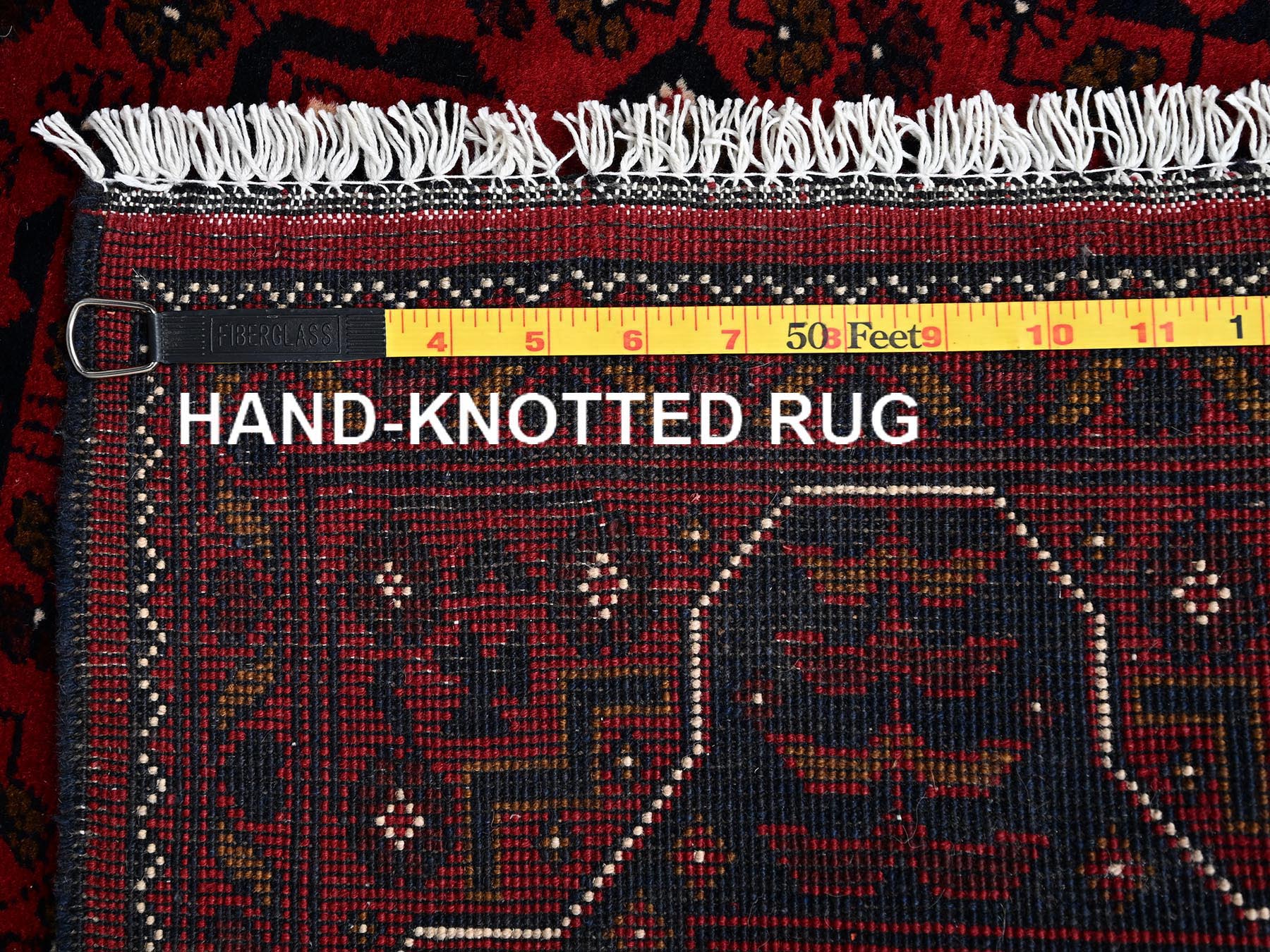 Tribal & Geometric hand-knotted wool runner in Red, 2'9" x 9'8" — SKU O02488 (view 7)