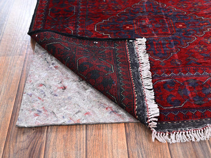 Tribal & Geometric hand-knotted wool runner in Red, 2'10" x 6'9" — SKU O02489 (view 3)