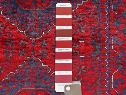 Tribal & Geometric hand-knotted wool runner in Red, 2'10" x 6'9" — SKU O02489 (view 4)