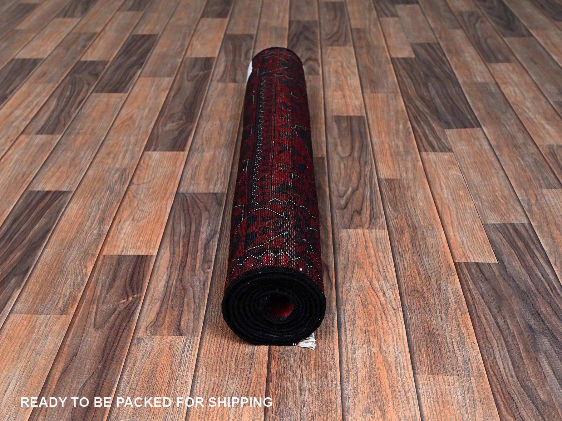 Tribal & Geometric hand-knotted wool runner in Red, 2'10" x 6'9" — SKU O02489 (view 5)